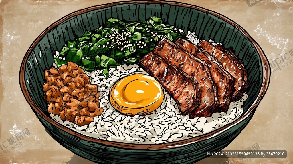 甏肉干饭插画