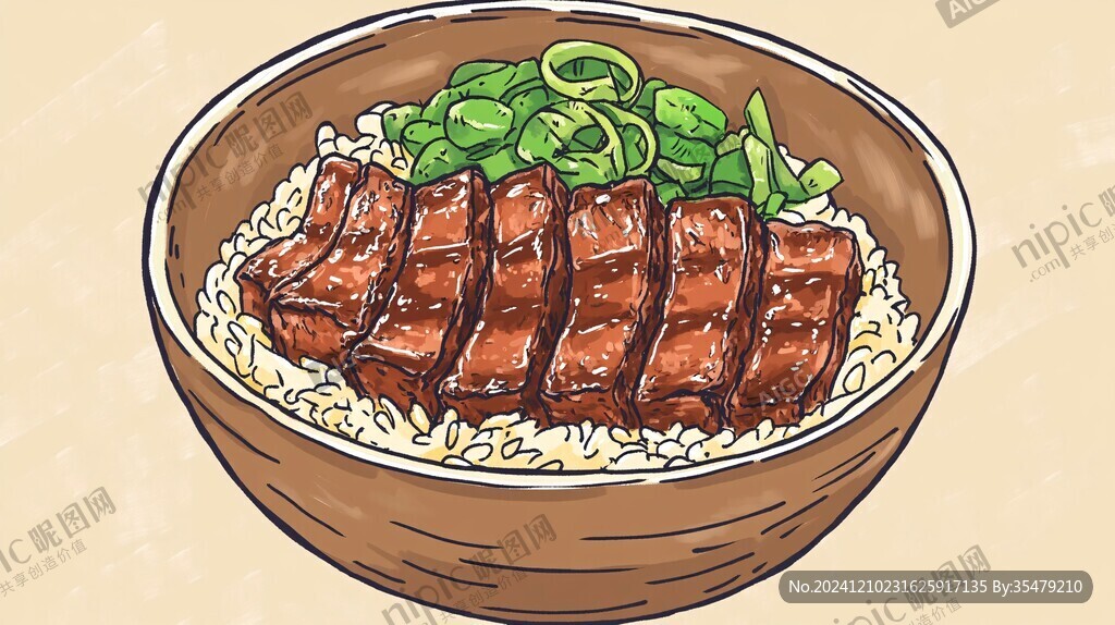 甏肉干饭插画