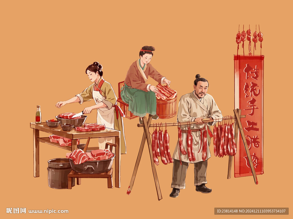 腊肉制作人物