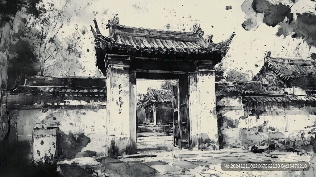 横店水彩水墨建筑设计
