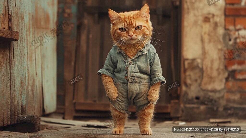 穿衣服的猫咪