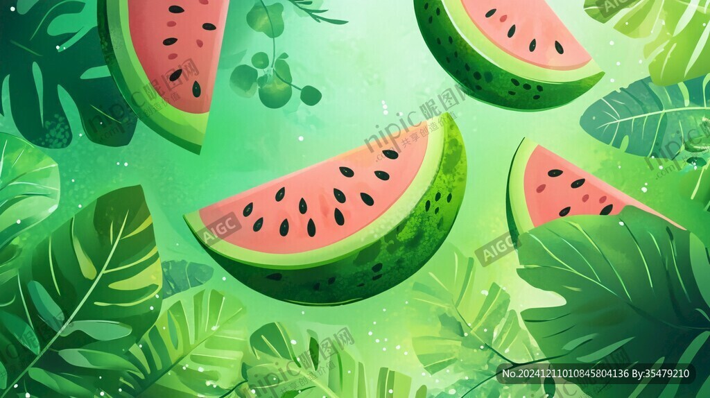 夏日西瓜插画