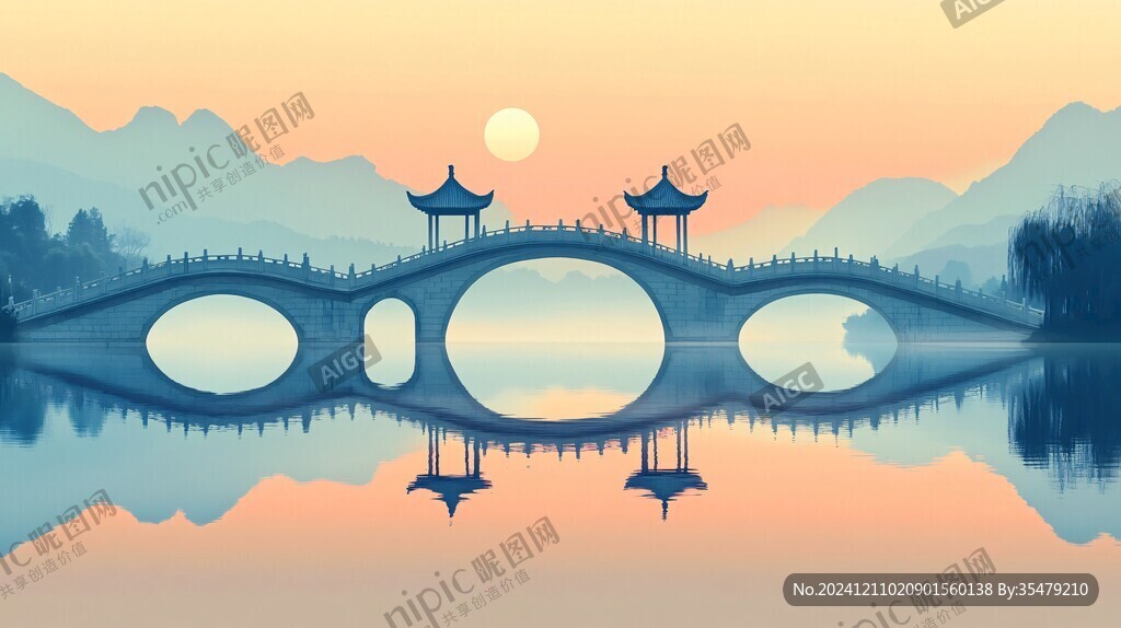 五亭桥插画