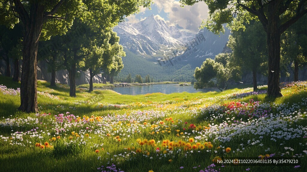 唯美梦幻花田场景