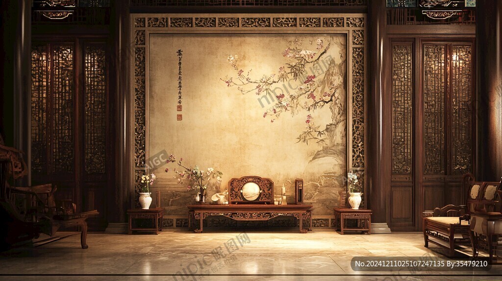 经典中式房间背景