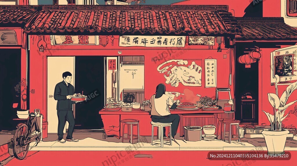 热卤现捞插画