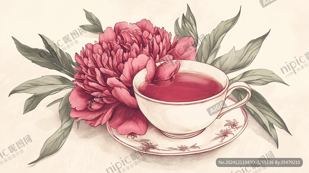 花茶插画设计