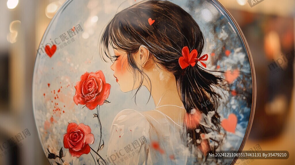 团扇少女