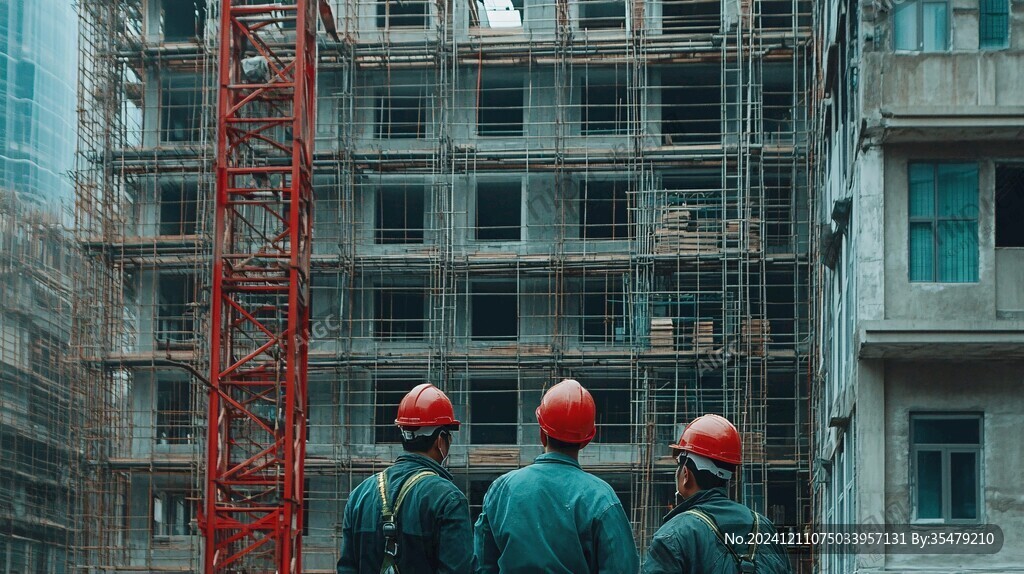 高楼上的施工队