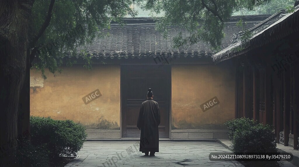 出家人背影