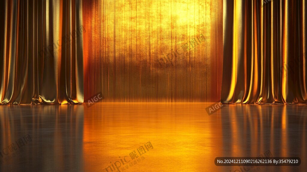 金色渐变幕布背景