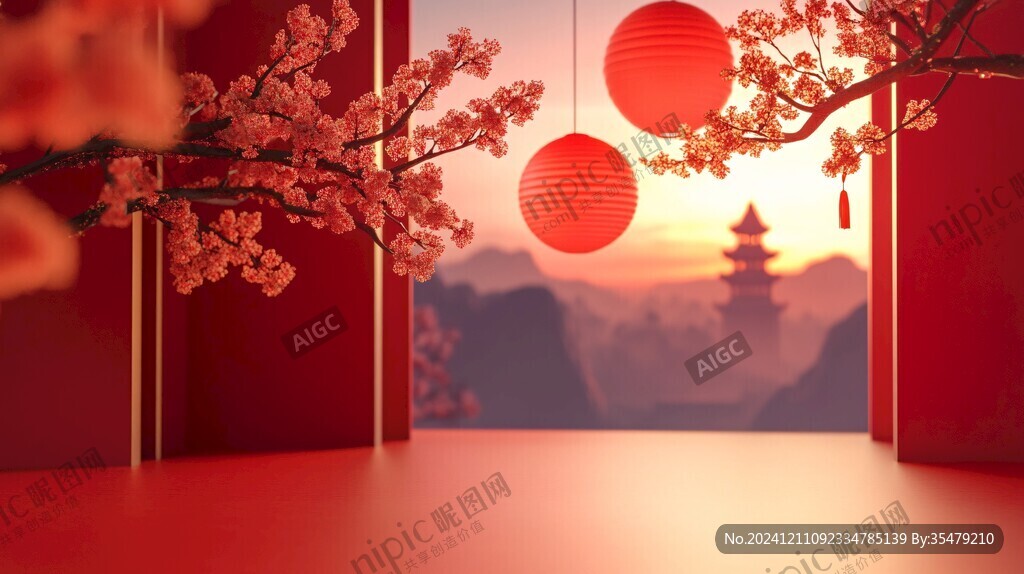 桃花节氛围装饰