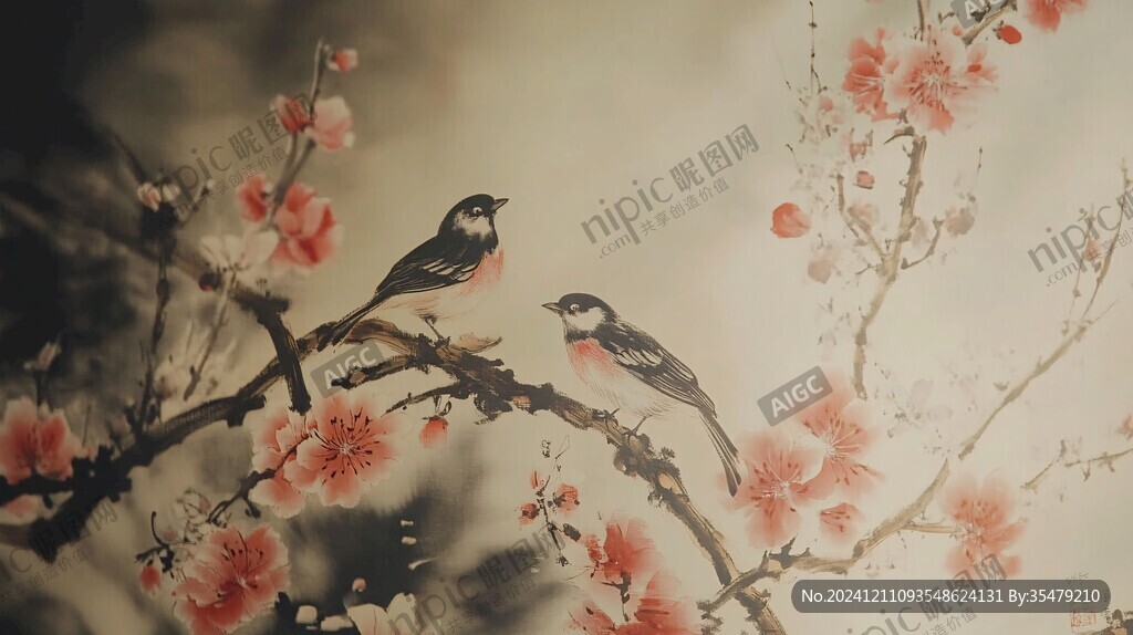 唯美花鸟