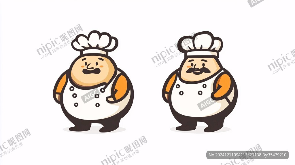 卡通胖厨师头像