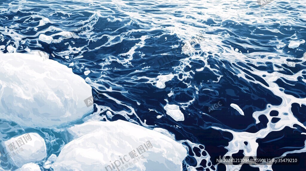 浮冰手绘素材