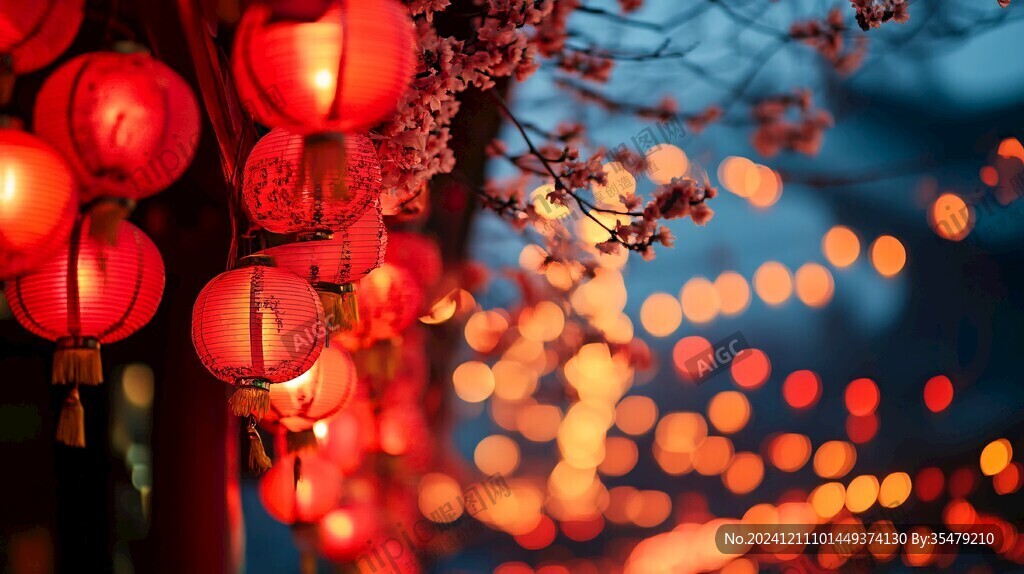 春节气氛夜景