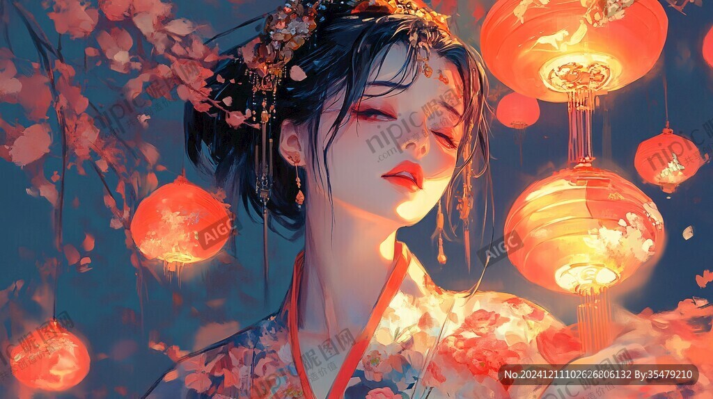 日系美女插画
