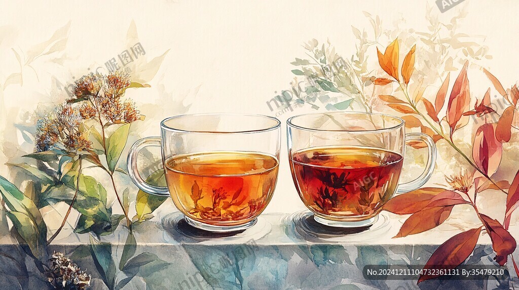 红茶插画