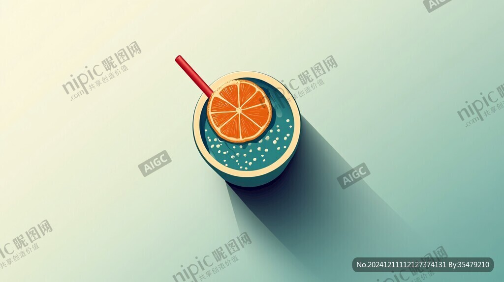 插画饮料建模
