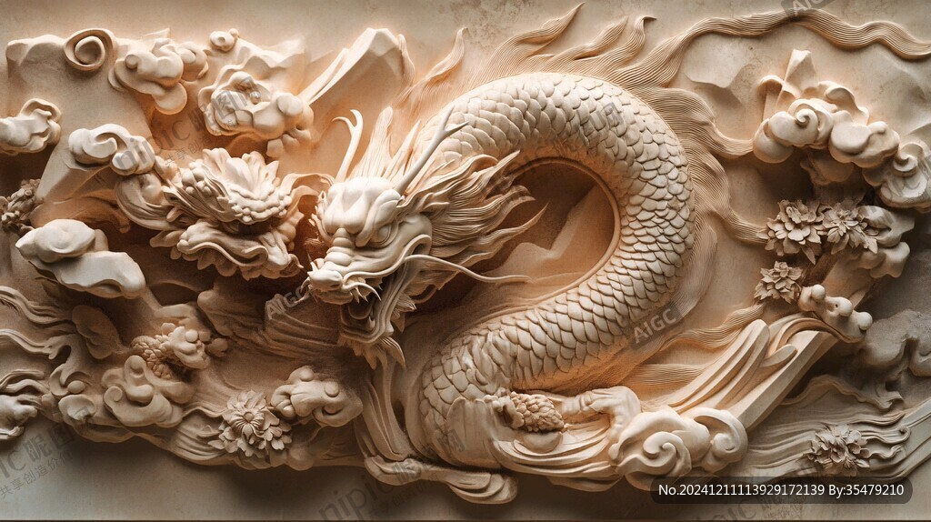 浮雕龙背景墙