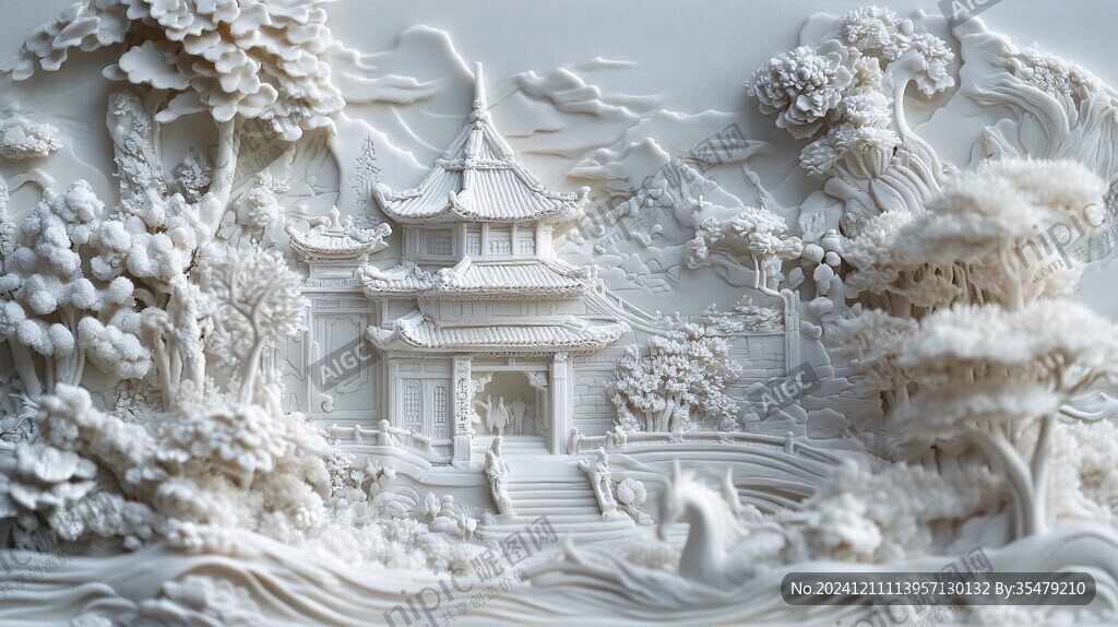 牙雕山水
