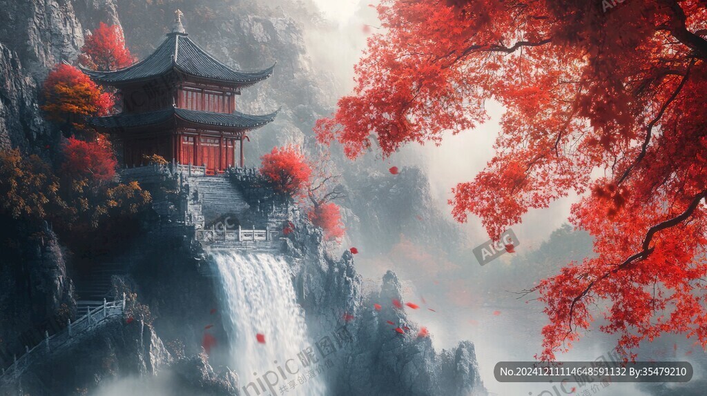 山水楼阁雅致意境风