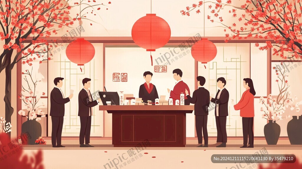 团圆插画