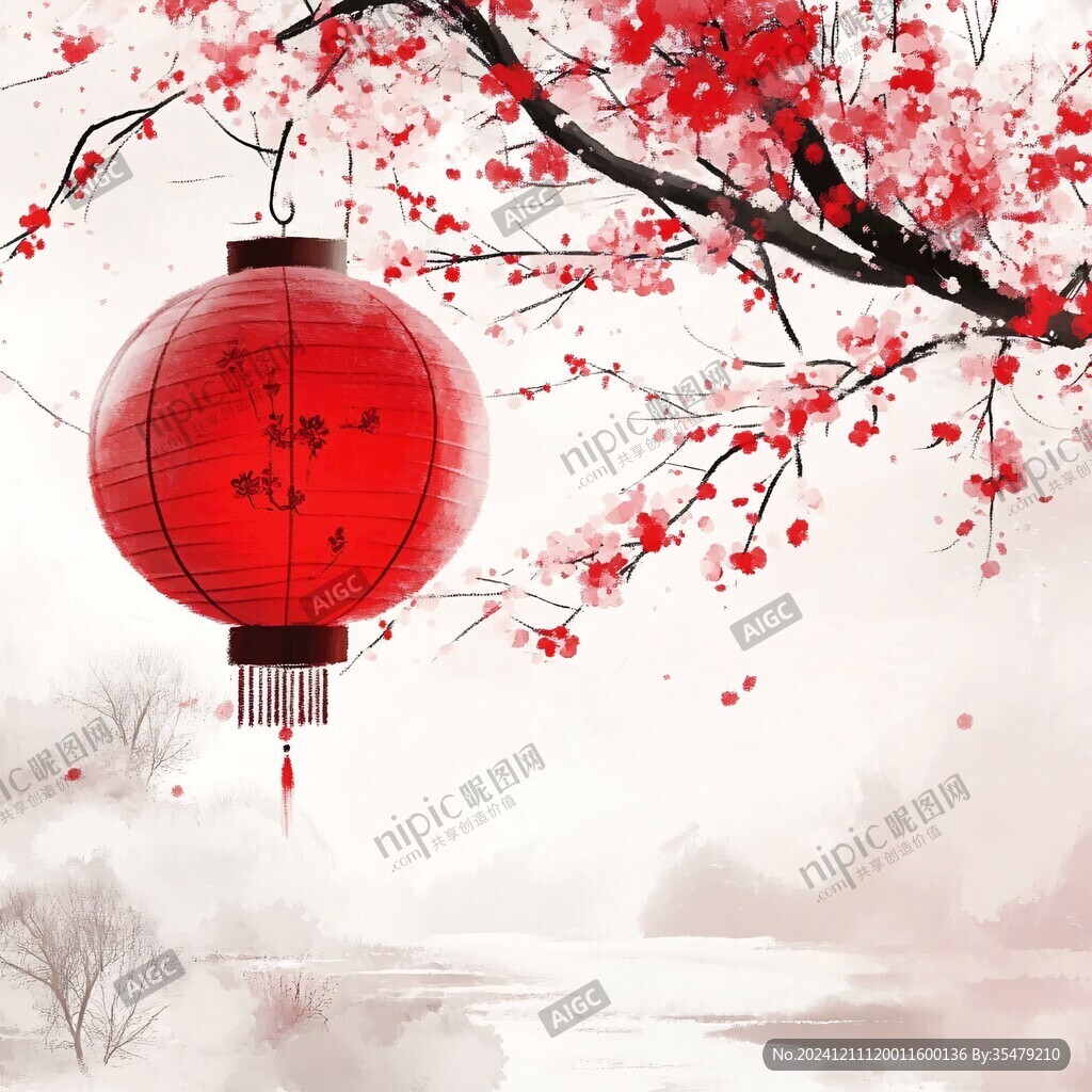 红灯笼插画