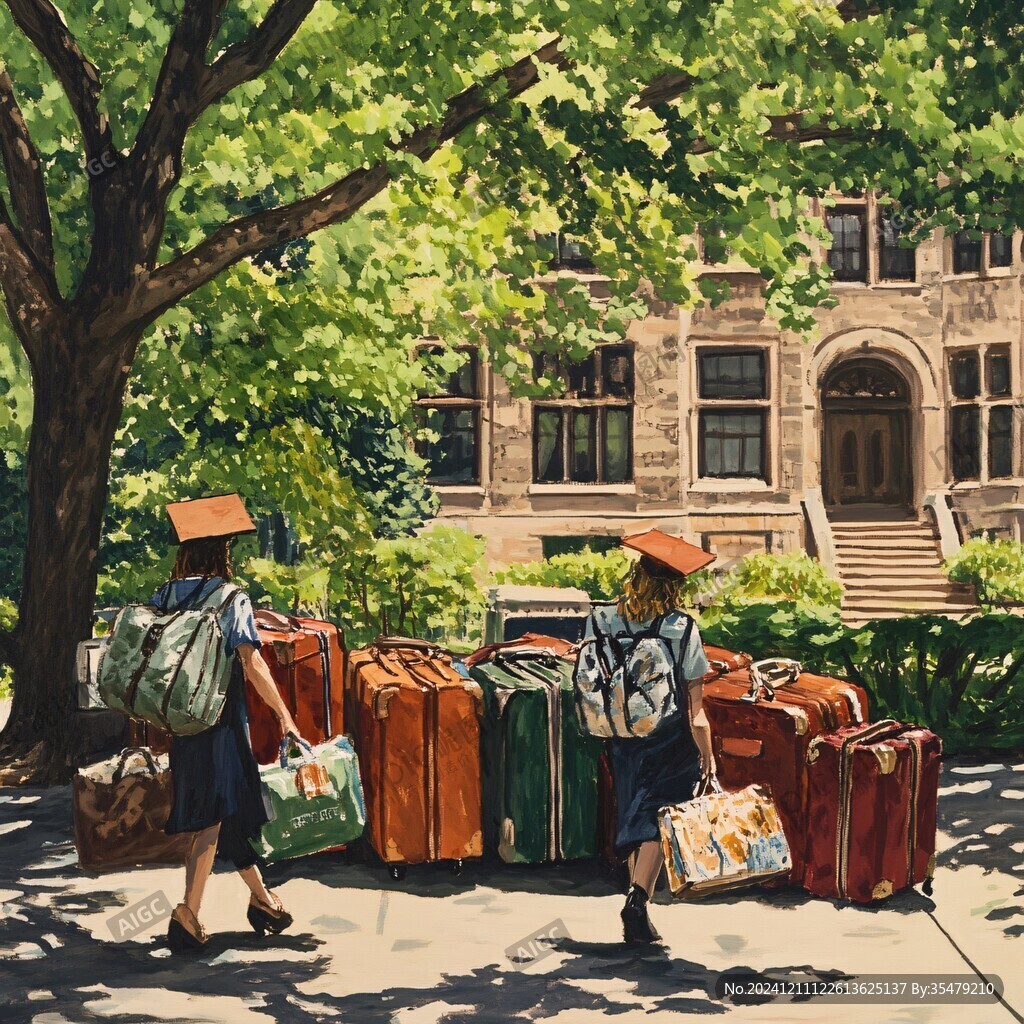 普林斯顿大学旅游插画