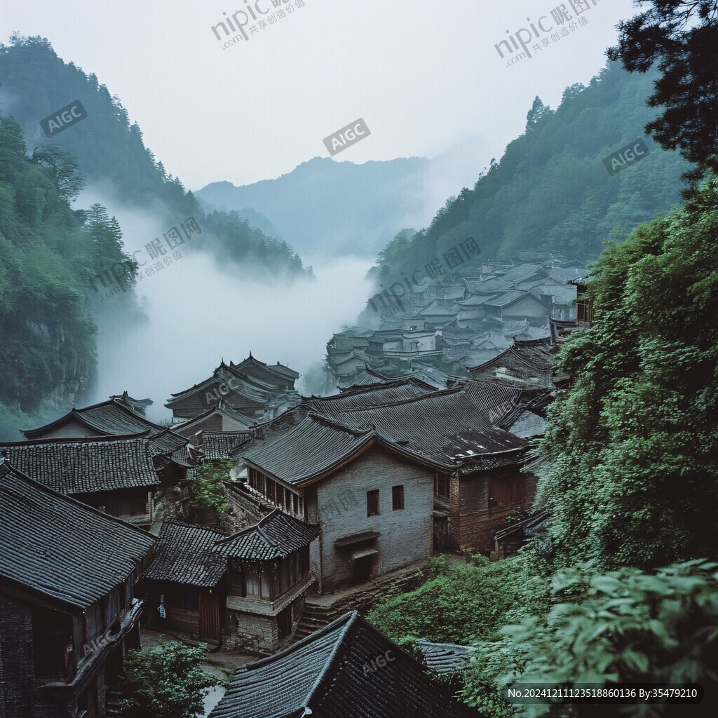 苗寨云雾