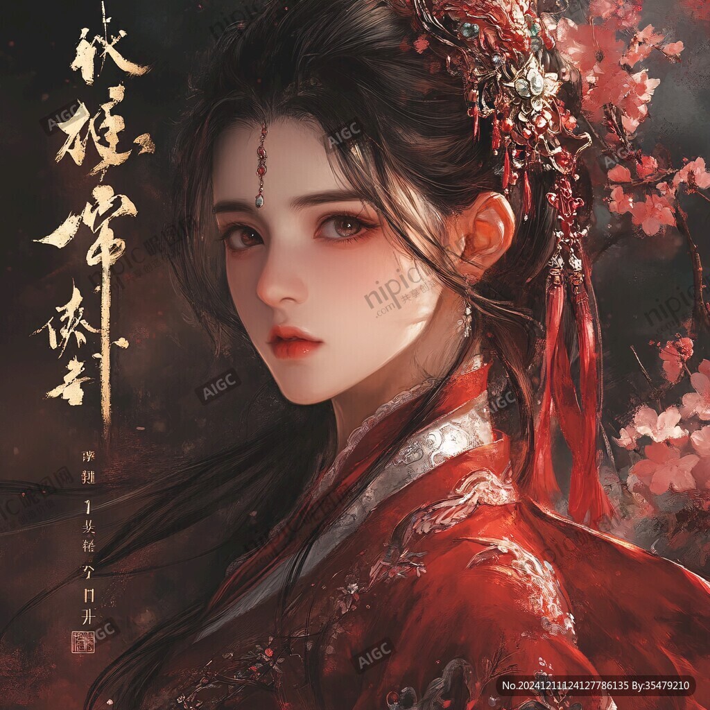 红衣少女设计古风