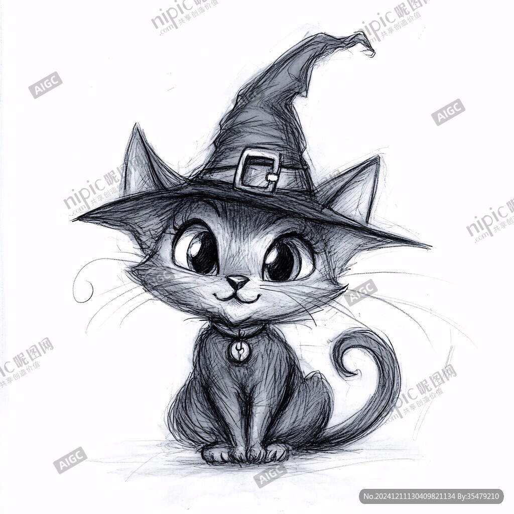 猫女巫插画