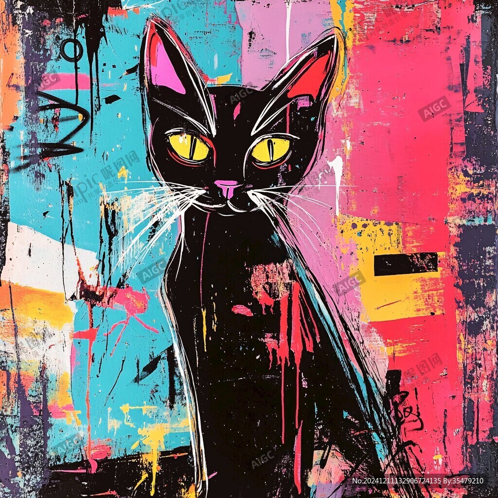 涂鸦猫猫墙纸