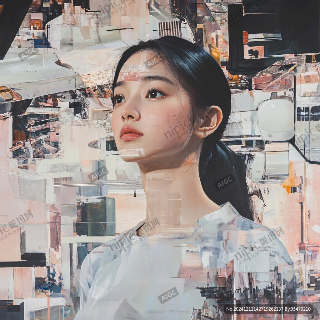 数字肖像插画