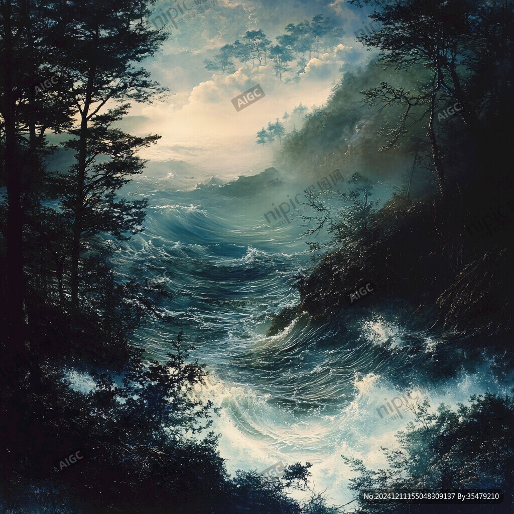 大海高清油画