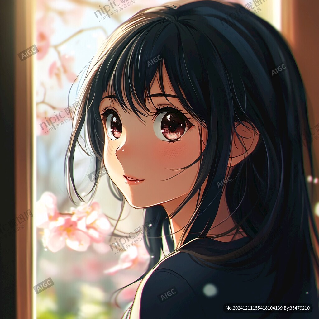 长发少女圆眼