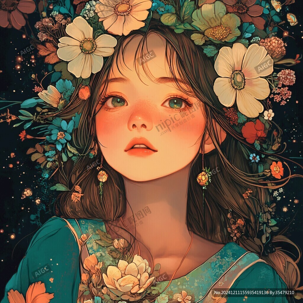 板绘少女插画