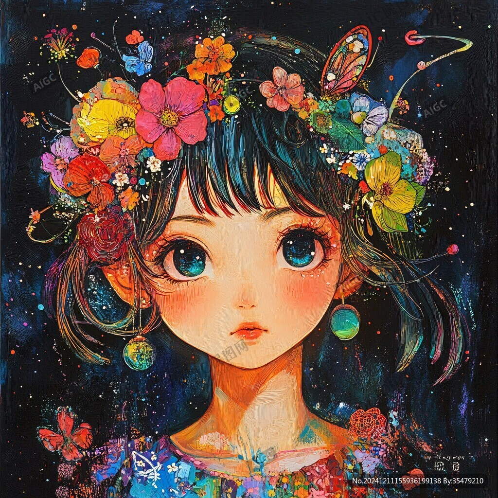 宇宙女孩插画