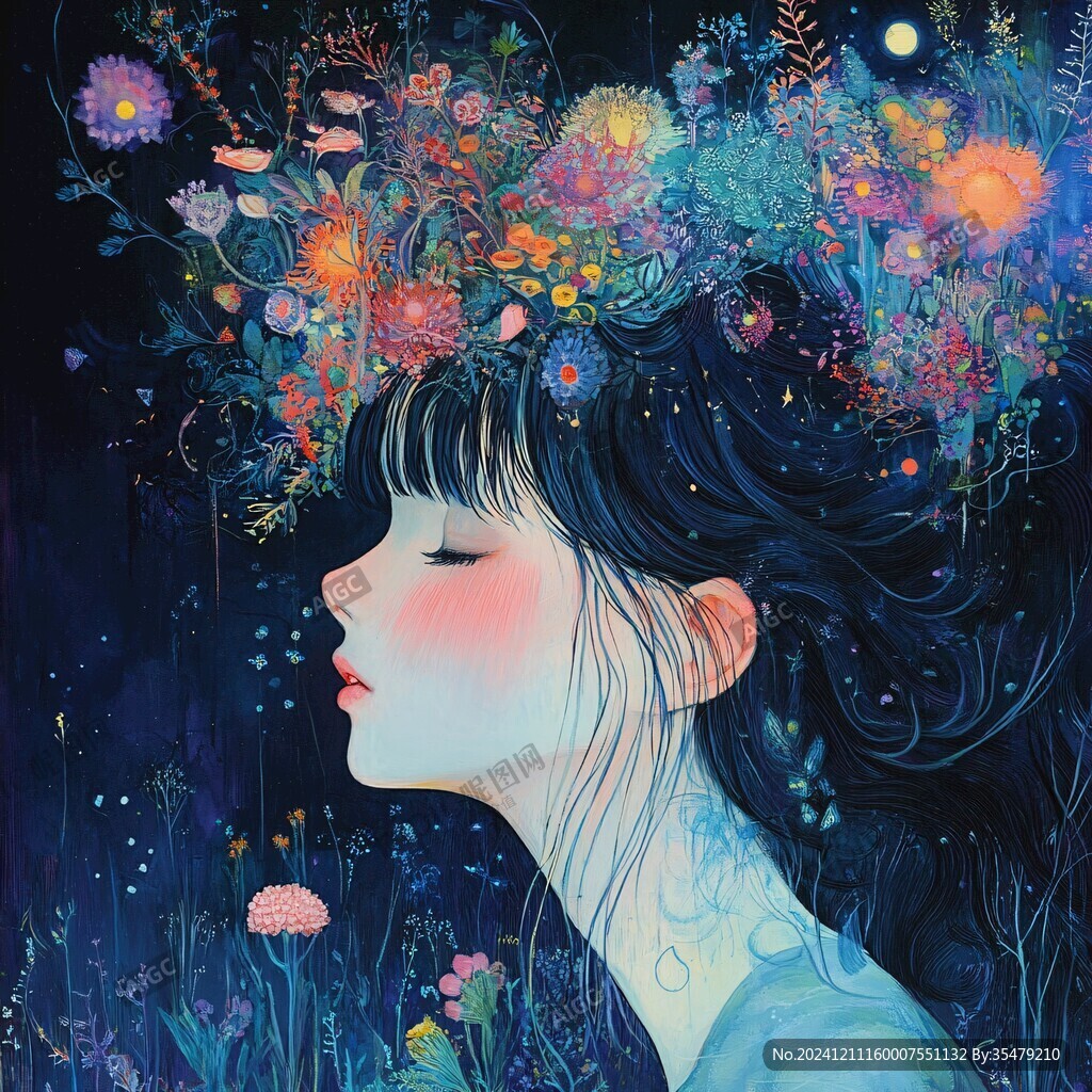 插画梦幻女孩