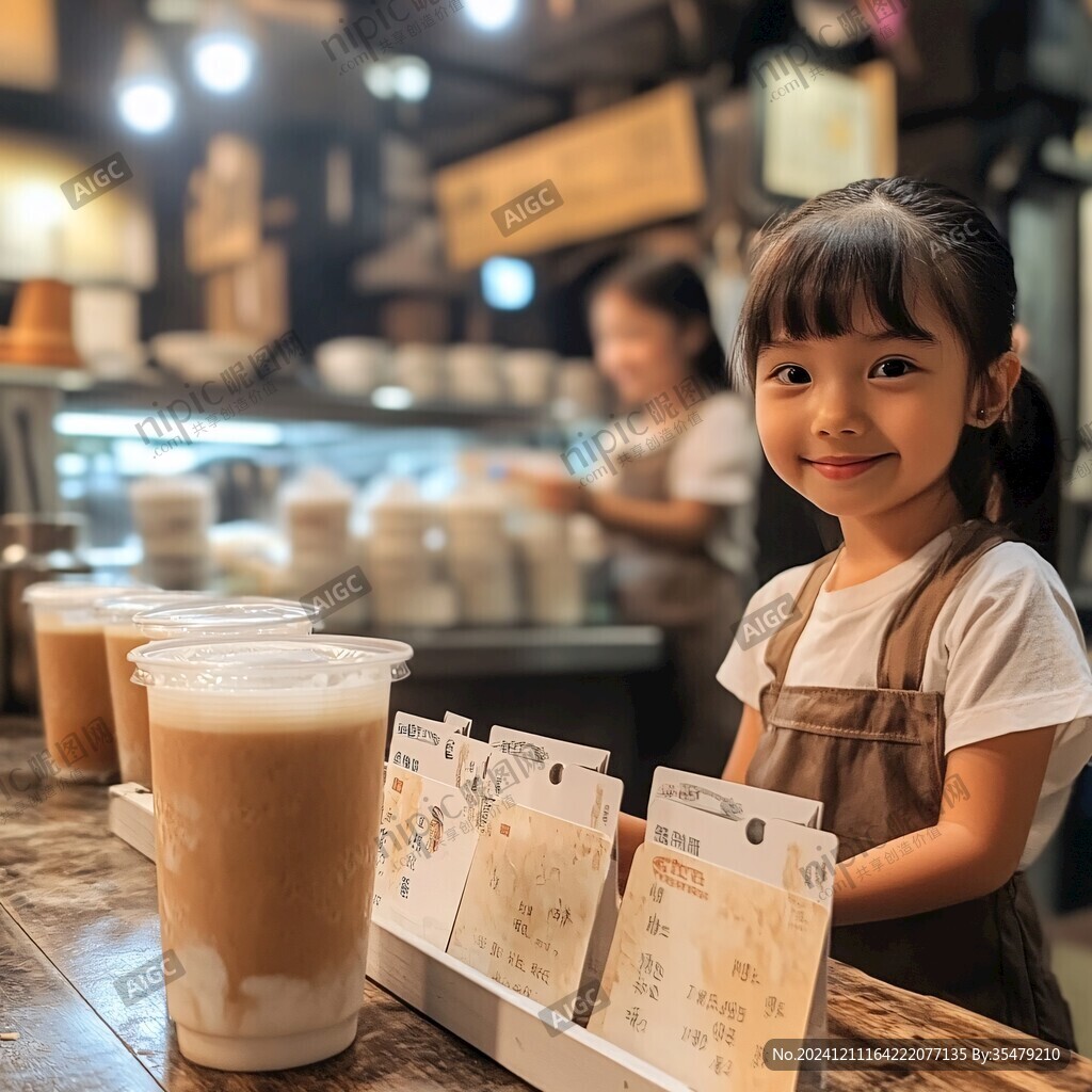 奶茶小女孩