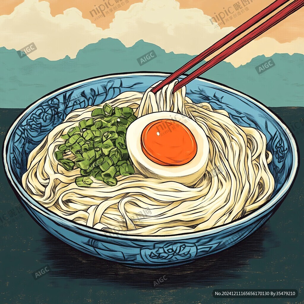 鸡蛋面插画