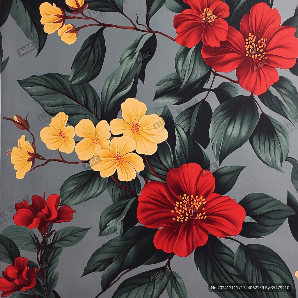 3d立体浮雕花卉花鸟