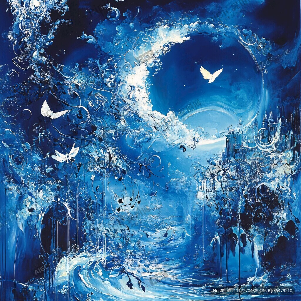 蓝色调意境梦境梦幻
