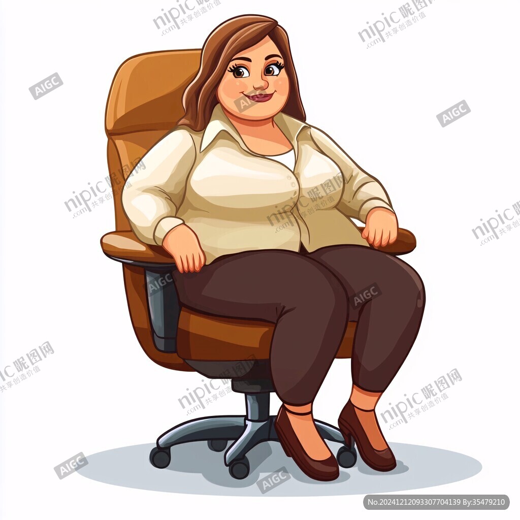 卡通微胖女人女性
