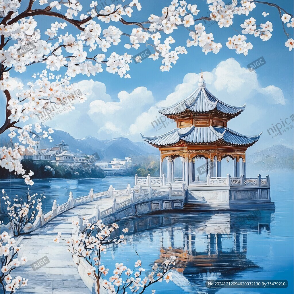 广济桥插画