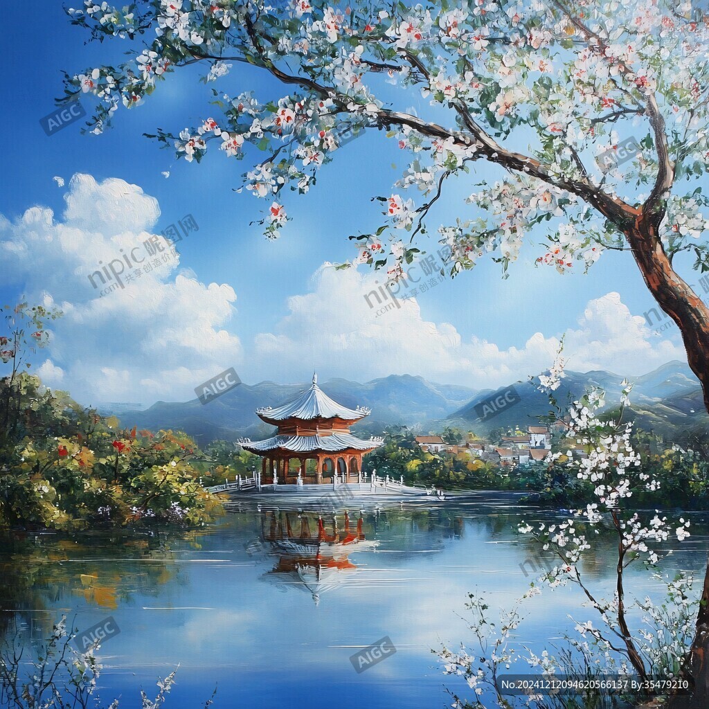 江南香山风景区插画