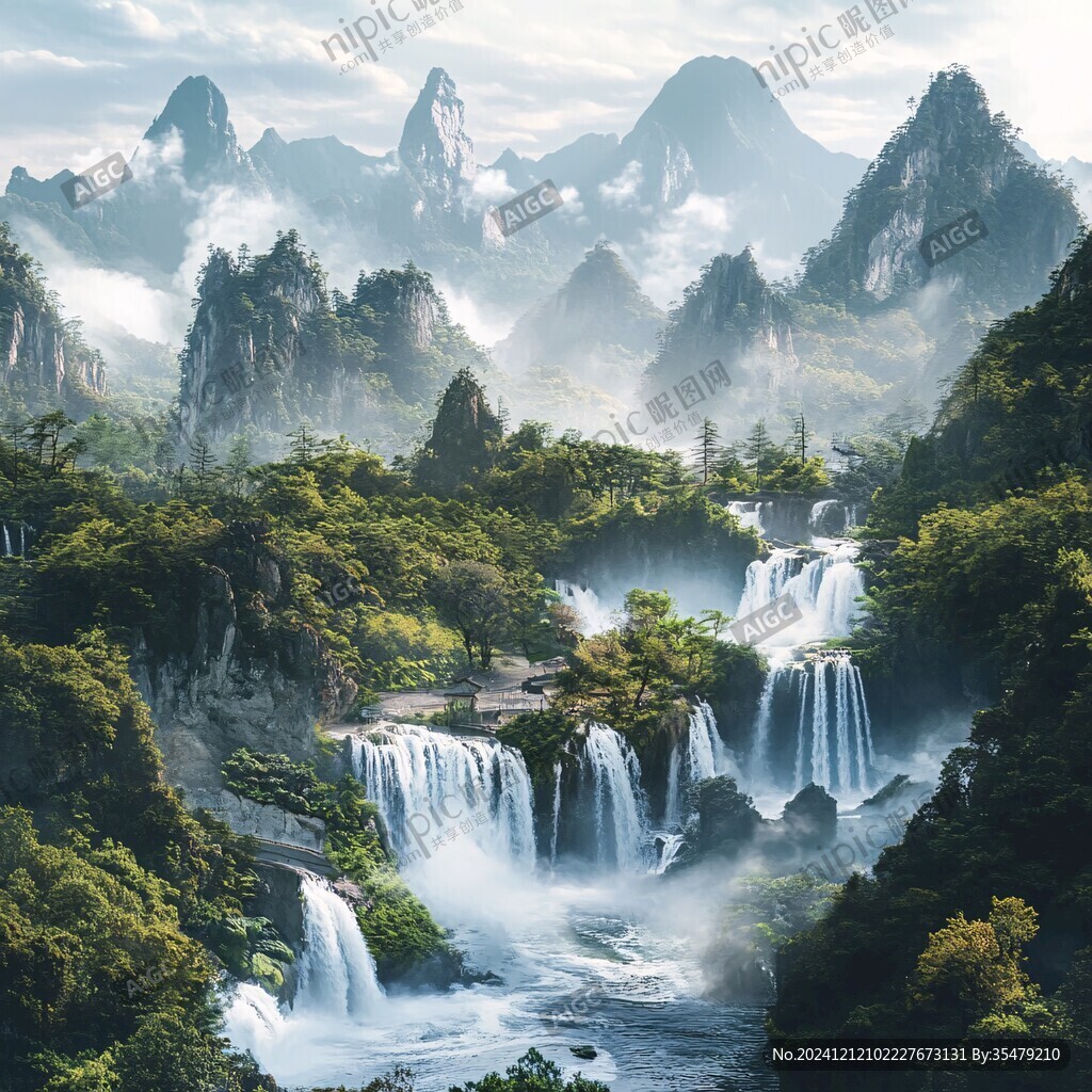 3d渲染山水画