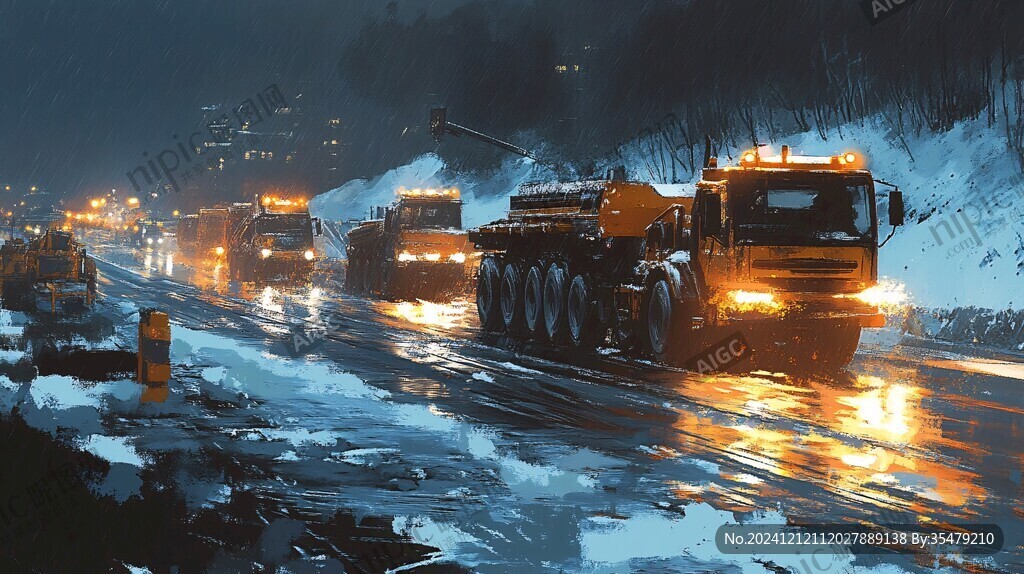 雪中施工现场