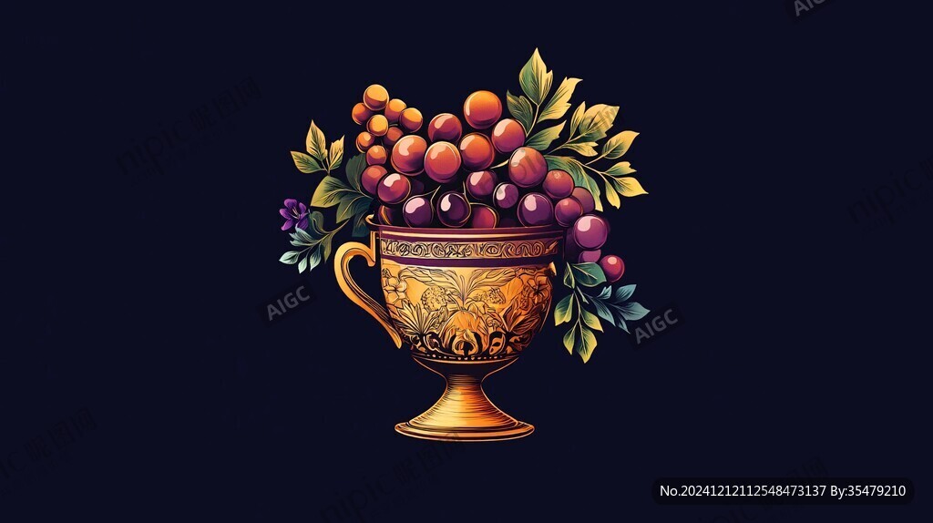 花纹金杯
