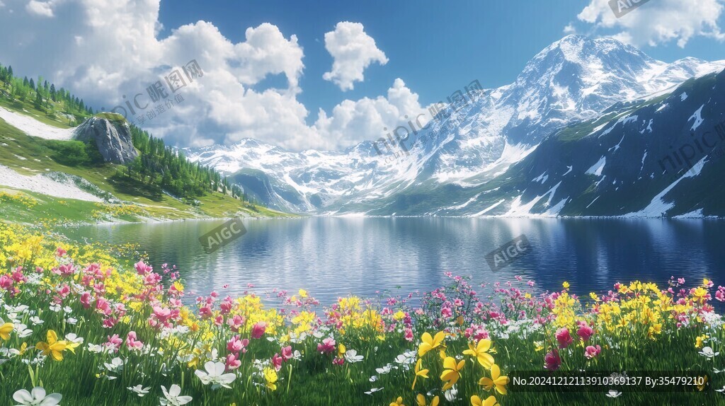 唯美梦幻花田场景